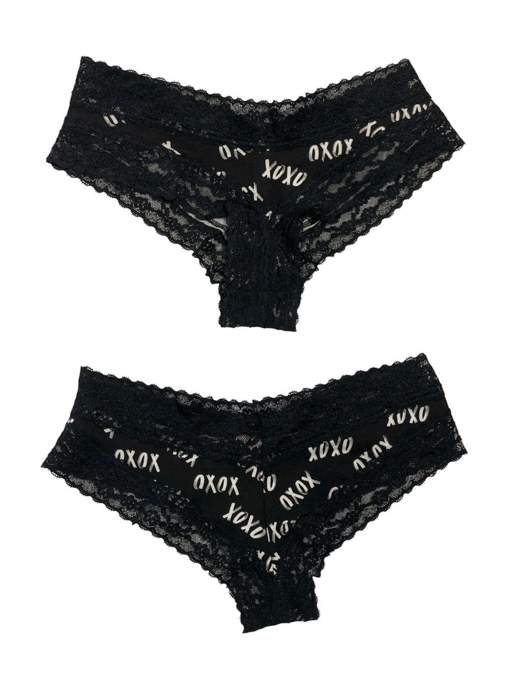 Y2K Victoria's Secret Black Lace 'XOXO' Cheeky Panties | XS | NWT